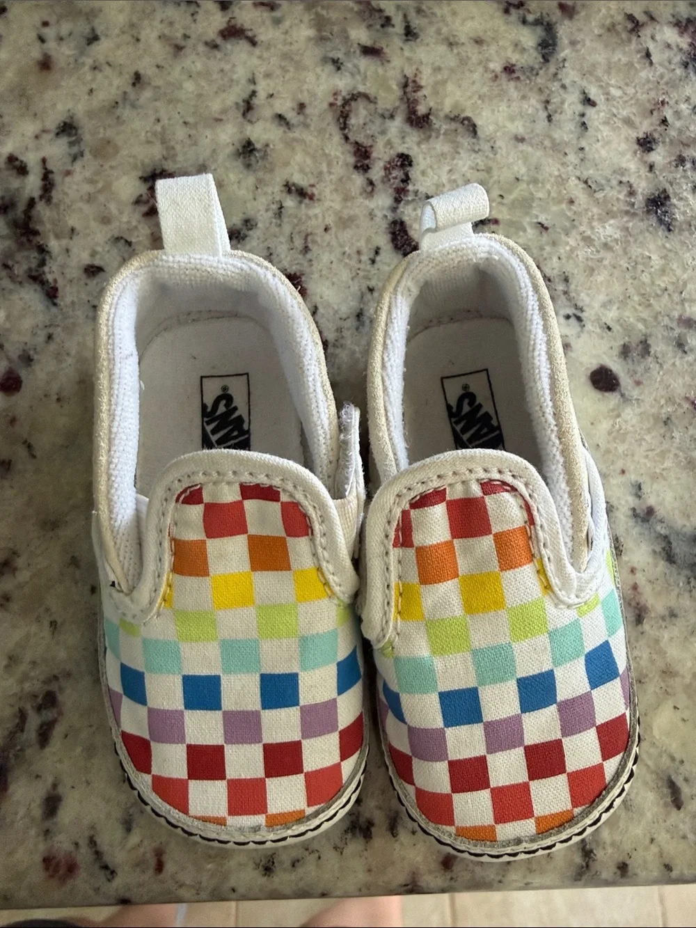 Vans Baby Rainbow Checkerboard Slip-On Sneakers - Rainbow